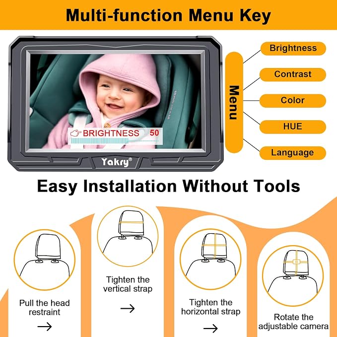 Yakry Baby Car Camera for Backseat - Image 9
