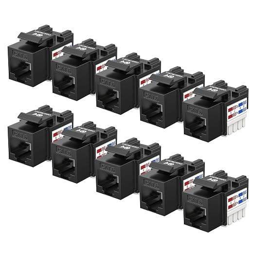 Cable Matters 10-Pack 10Gbps Cat6 Keystone Jacks, RJ45 Keystone Jack, Ethernet by CableMatters