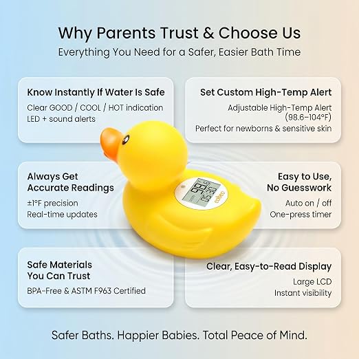 Baby Bath Thermometer with Smart Temperature Alert, Accurate Digital Water - Image 9