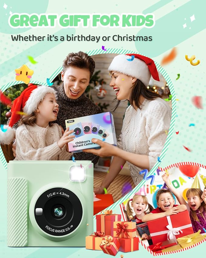 TIATUA Kids Instant Print Camera, Christmas Birthday Gifts - Image 6