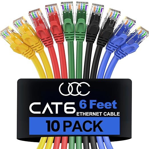 Ultra Clarity Cables Cat 6 Ethernet Cable 6 Ft, Cat6 Patch Cable, High Speed by UltraClarityCables