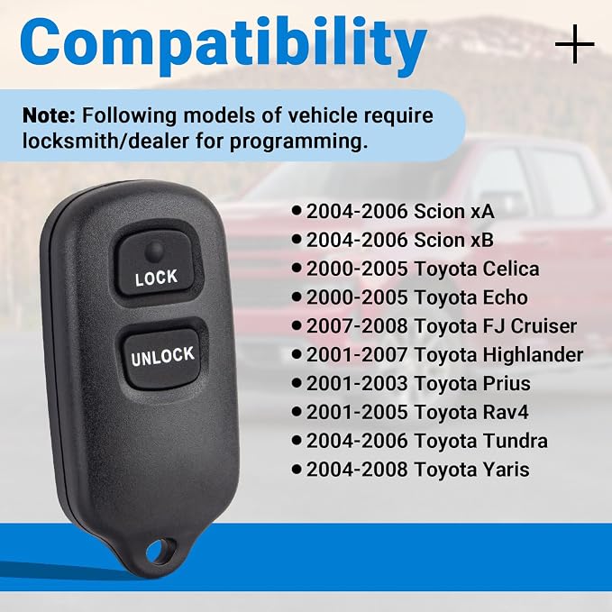 Key Fob Replacement Keyless Entry Remote Control Compatible - Image 4