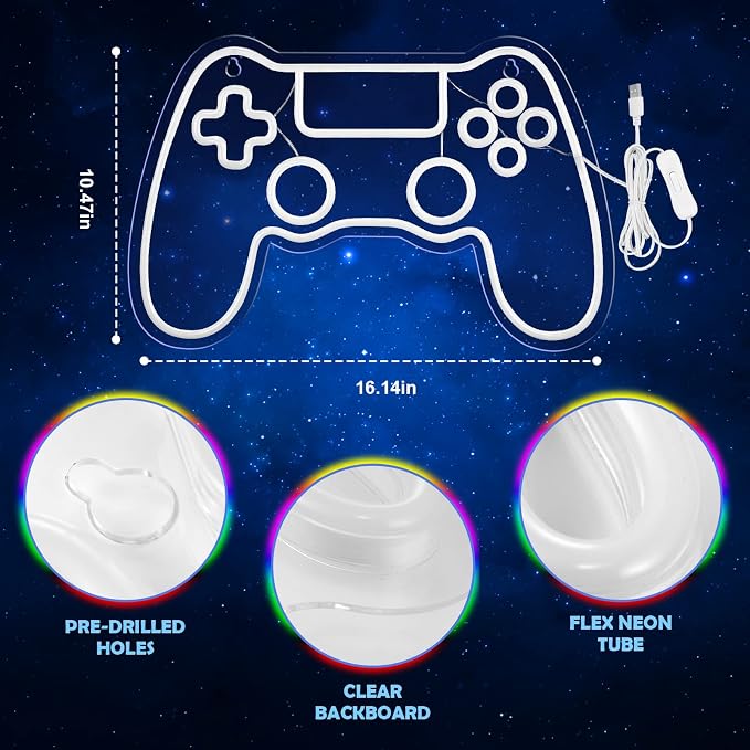 Kavaas Gamer Neon Sign, Game Controller LED Sign - Image 3