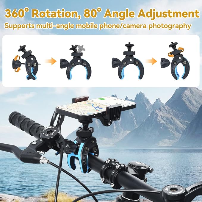 UTEBIT Camera Clamp Mount, Large Clamp Opening Aluminum Alloy Clip Mount - Image 2
