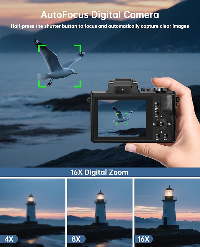 XNSIAKXA 8K Digital Cameras for Photography Autofocus 88MP WiFi Professional - Image 6
