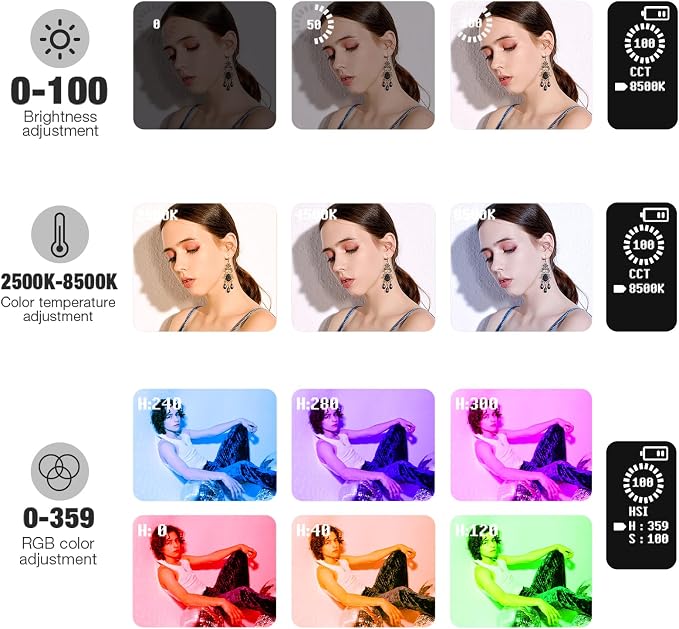 Pixel G1s RGB Video Light with APP Control, 12W 210 Minutes Rechargeable - Image 5