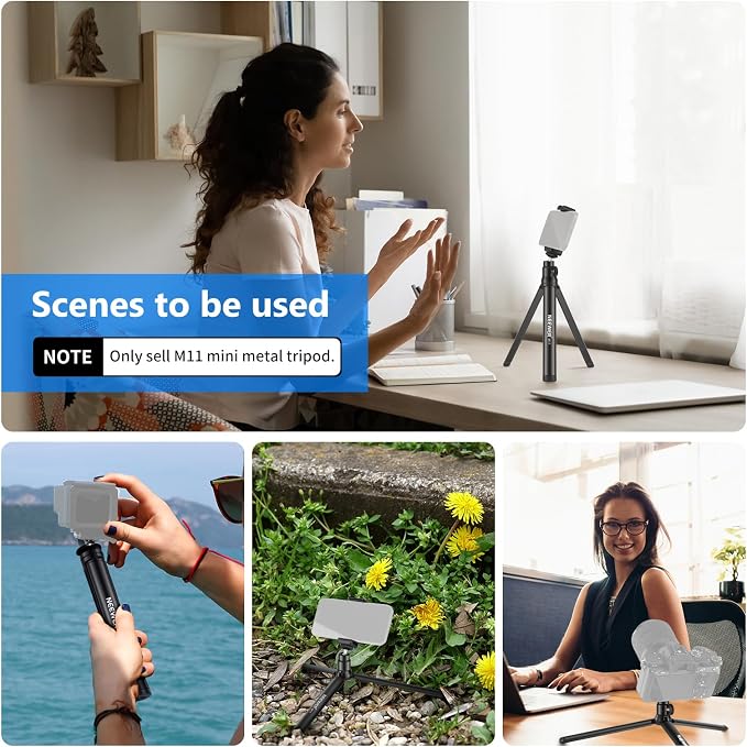 NEEWER Mini Metal Tripod, Table Stand, Desktop Compact Tripod Compatible - Image 7