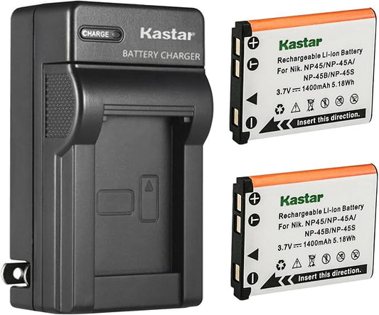 Kastar 2-Pack Battery & AC Wall Charger Replacement by Kastar