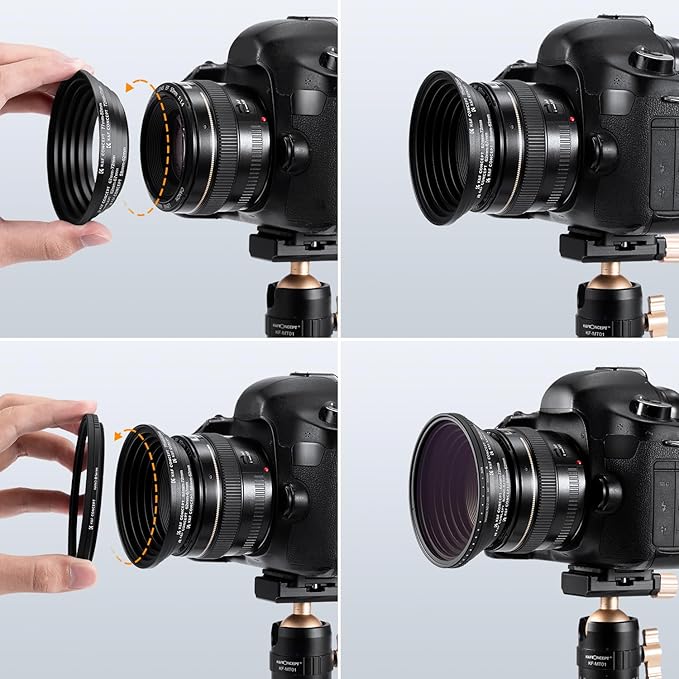 K&F CONCEPT 18 Pieces Filter Ring Adapter Set, Camera Lens Filter Metal - Image 7