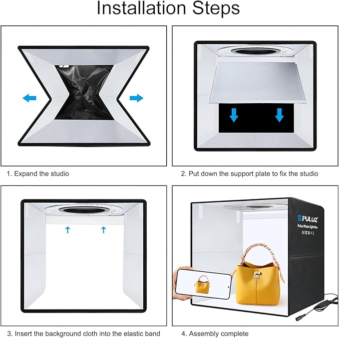 Light Box Photography 20x20in, PULUZ Portable Photo Studio Light Box - Image 8