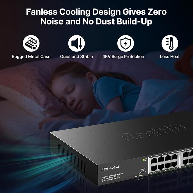 16 Port Full Gigabit PoE Switch - Image 3