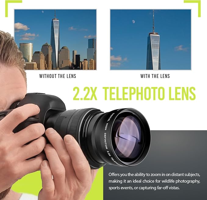 Ultra Deluxe Lens Kit for Canon Rebel T3, EOS 80D, EOS 77D Cameras - Image 6