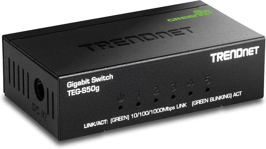 TRENDnet 5 Port Mini Gigabit Switch, NDAA + TAA Compliant, Desktop Metal by TRENDnet