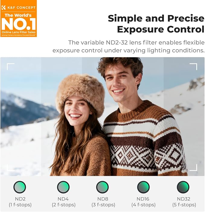 K&F CONCEPT 67mm Press-on ND2-32 Phone Lens Filter Kit, 16/15/14/13/12 Pro/Pro - Image 2