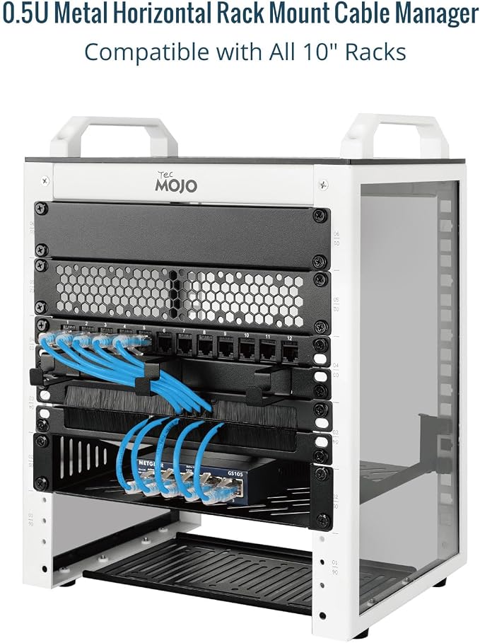 Tecmojo 2 Pack 0.5U Horizontal Cable Manager - Image 4