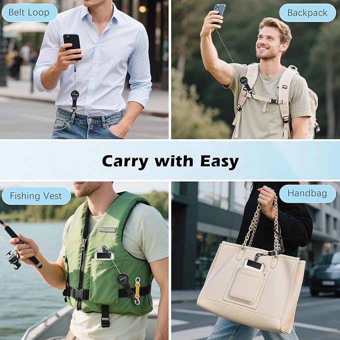 MoKo Anti-theft Phone Tether, Phone Lanyard Retractable Steel Line Cellphone - Image 7