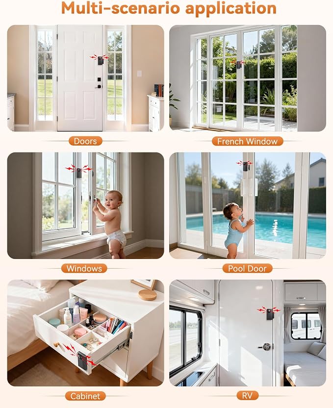 WSDCAM 110dB Door Alarm with Remote, Wireless Anti-Theft When Opened, Door - Image 8