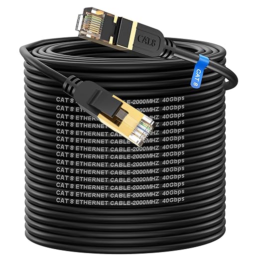 Cat 8 Ethernet Cable, 250FT High Speed Heavy Duty 26AWG Cat8 LAN Network Cable by Unknown
