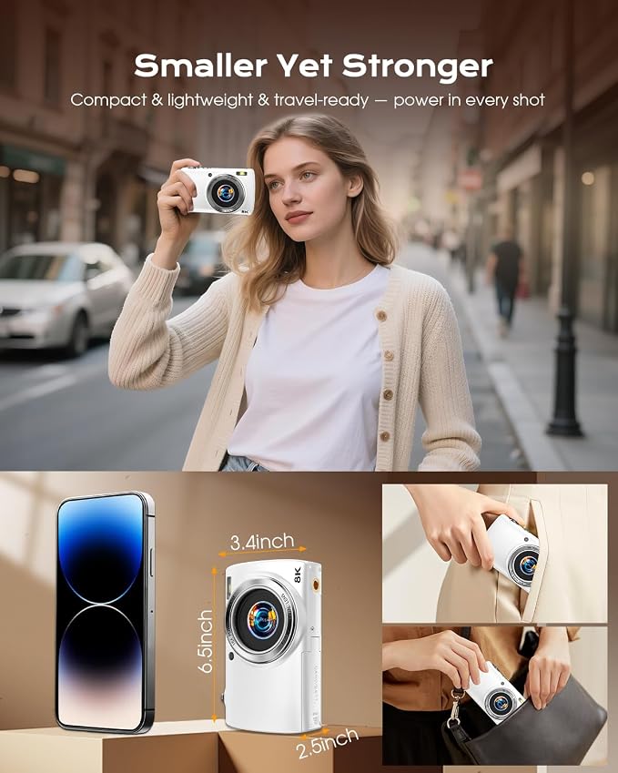 88MP Digital Camera for Photography, 2026 New WiFi 8K Vlog Video Camera for - Image 7