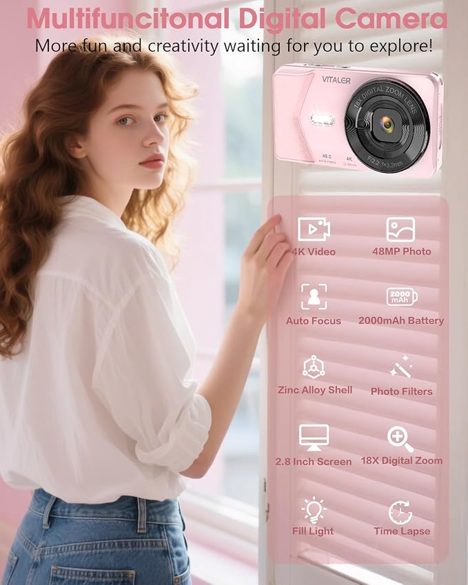 Digital Camera, Autofocus 48MP 4K Camera - Image 3