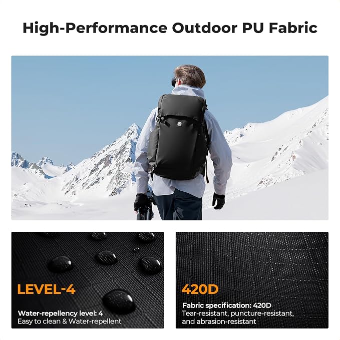 K&F CONCEPT Camera Backpack, 40L Large Capacity Camera Bag, Waterproof DSLR - Image 2