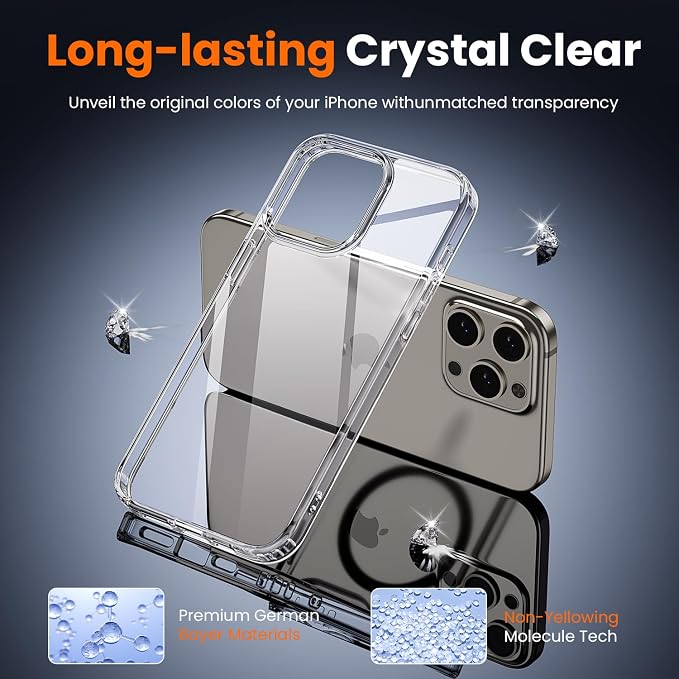 toushion 3 in 1 for iPhone 15 Pro Case Clear, Screen Protector *1 & Camera Lens - Image 4