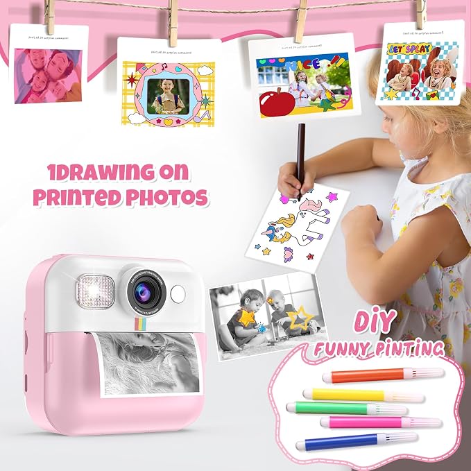 BOFIDAR Instant Print Camera for Kids, Christmas Birthday Gifts for Girls Age - Image 4