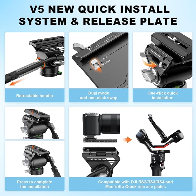 COMAN M1V5 Camera Monopod, One-Click Lifting Monopod - Image 5