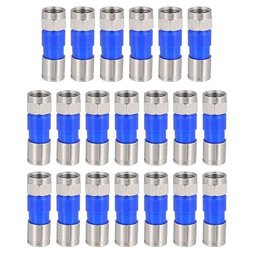 MECCANIXITY 20 Pcs F Type Coaxial Cable Compression Connectors, 75 Ohm Copper by MECCANIXITY