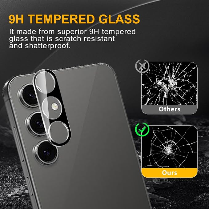 3 Pack Camera Lens Protector for Samsung Galaxy S24 Fe, Tempered Glass - Image 7