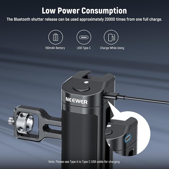 NEEWER Side Handle Grip with Wireless Remote Control Button Shutter Trigger - Image 7