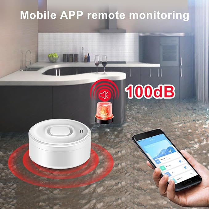 Water Leak Detector WiFi Kit 1+3 Sensors, 100dB Alarm, APP Push - Image 3