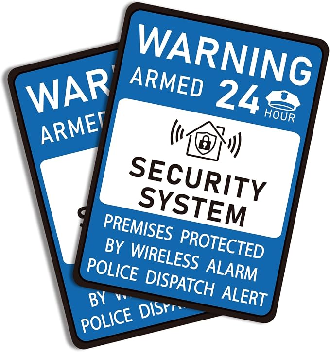 2PCS Security Alarm System Sign by LUHIMO