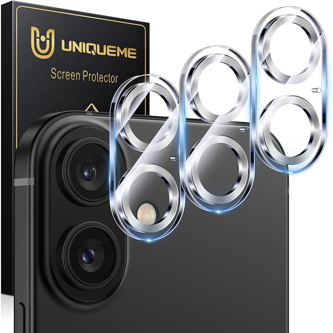 UniqueMe for 3 Pack iPhone 16 / iPhone 16 Plus/iPhone 17 Camera Lens Protector by UniqueMe