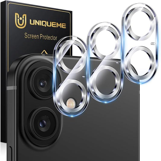UniqueMe for 3 Pack iPhone 16 / iPhone 16 Plus/iPhone 17 Camera Lens Protector by UniqueMe