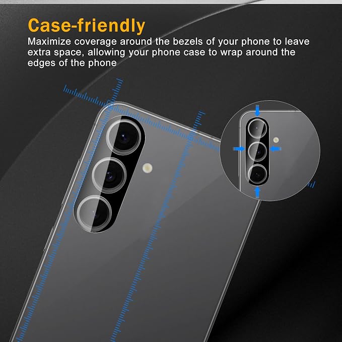 3 Pack Camera Lens Protector for Samsung Galaxy S24 Fe, Tempered Glass - Image 3