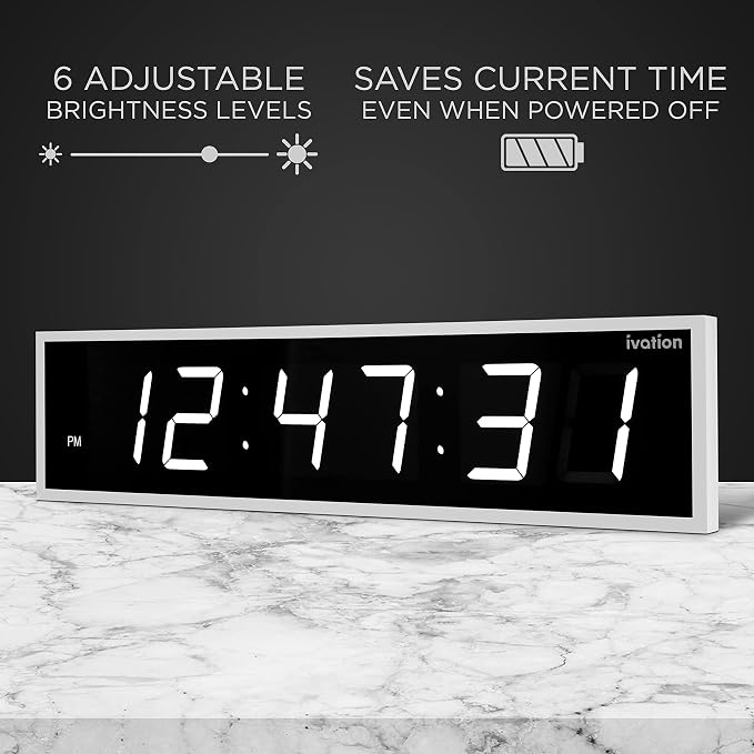 Ivation Oversized Large Digital Wall Clock - Image 4