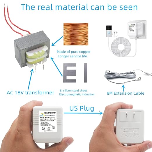 Video doorbell Special Power Transformer, 18V500MA Ring doorbell Power Adapter - Image 4