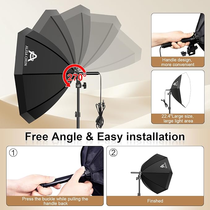 Softbox Photography Lighting Kit, Podcast Lighting，Shooting，Video Recording - Image 5