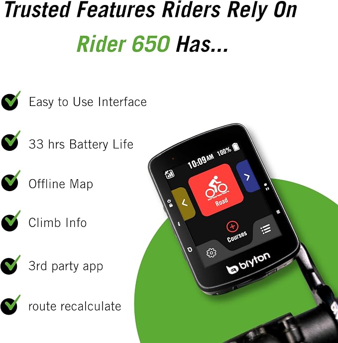 Bryton Rider 650 Sensor Bundle 2.8 Inch Color LCD Touchscreen GPS Bike/Cycling - Image 3