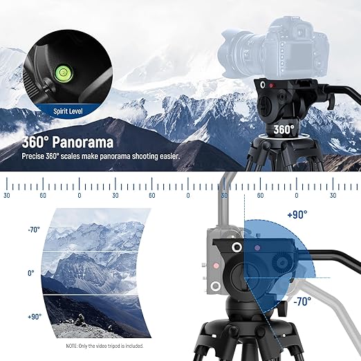 NEEWER Basic 74" Video Tripod - Image 6