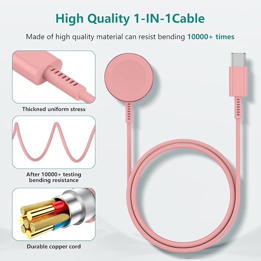 2Pack for Apple Watch Charger Cable, Magnetic Fast Charger to USB-C Cable 3FT - Image 3