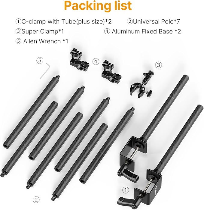 JUSMO LS15 Pro Camera Desk Mount, Aluminum Overhead Camera Mount Rig, Table - Image 6