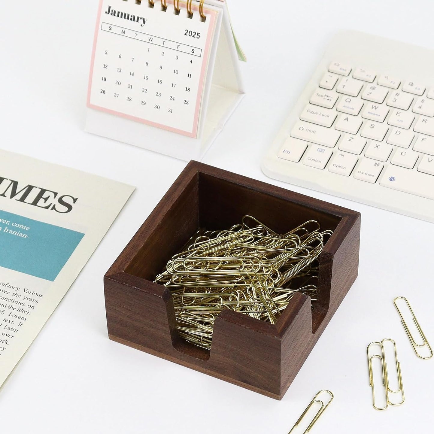 MultiBey Wooden Double Opening Sticky Note Holder, Black Walnut Self-Sticky Note Pads Holder, Wood Post it Note Dispenser Sticky Memo Holder Paper Dispenser Desk Accessory for Office Home