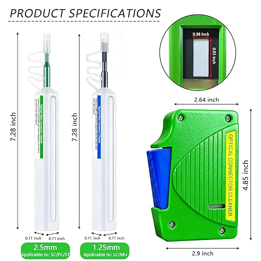 4 in 1 Fiber Optic Cleaner Cleaning Pen Box Kit, 2.5mm 1.25mm FC SC ST LC - Image 2