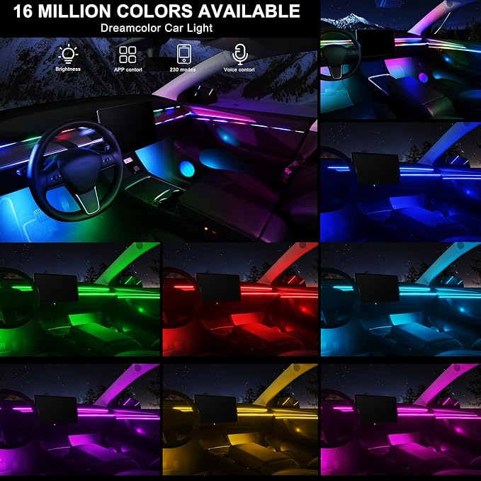 Dreamcolor Acrylic Interior Car LED Strip Light - Image 2