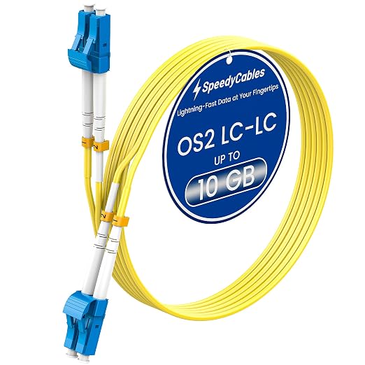 OS2 LC to LC Fiber Patch Cable 15m/50ft, Options 0.2m~200m, 1G/10Gb 9/125um by SpeedyCables