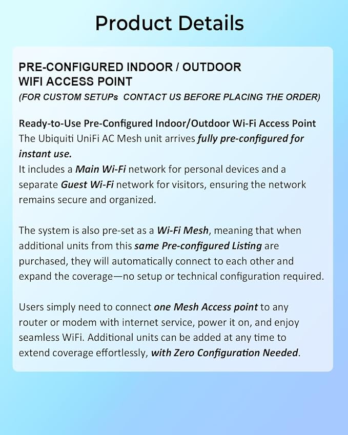 Pre-Configured Ubiquiti UAP-AC-M-US Unifi Mesh Access Point, UniFi AC Mesh - Image 2