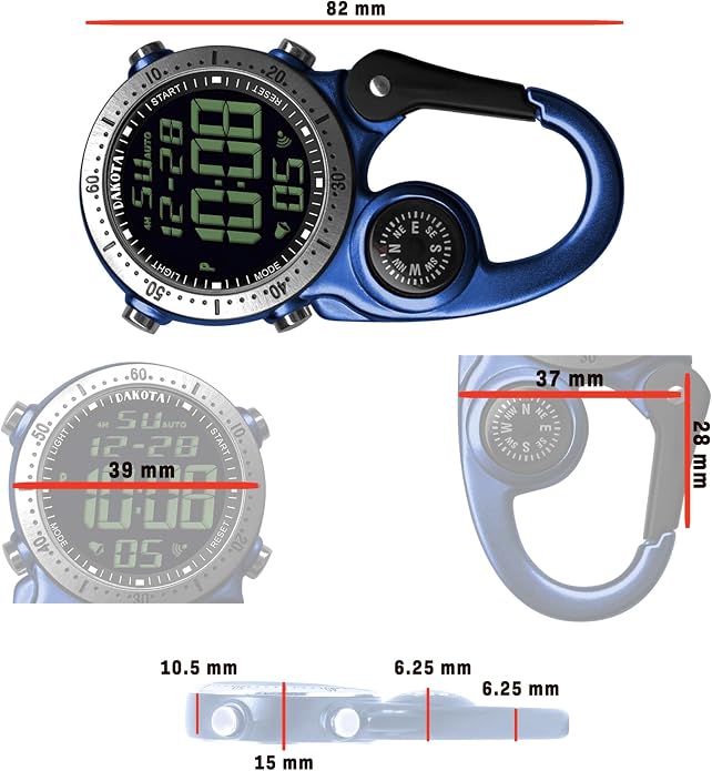 Dakota Digital Backpacker Clip, Fob and Pocket Watch, Timer and Dual Time - Image 6