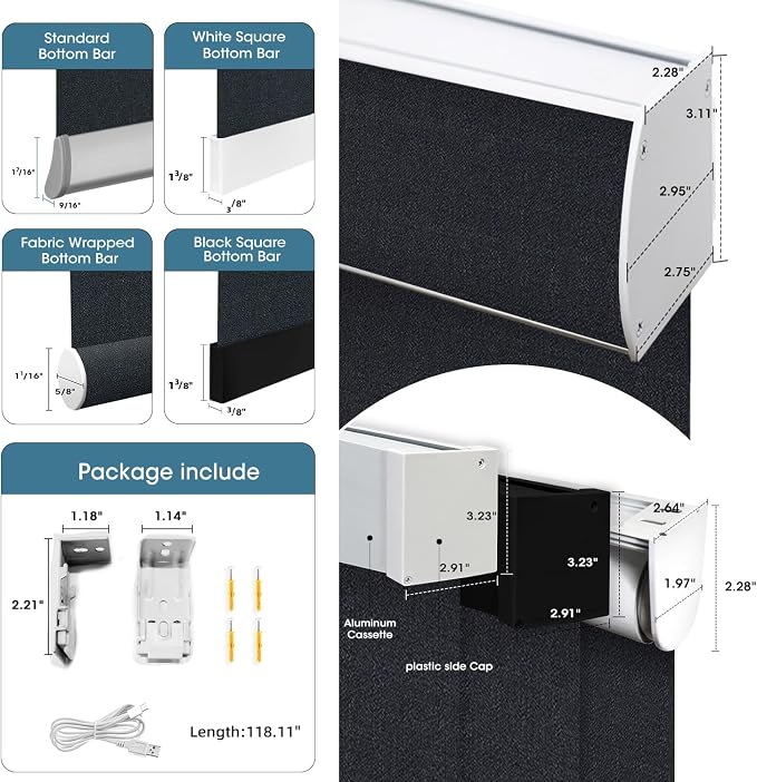 SmartWings Motorized 100% Blackout Shades Blinds, Custom Size, Cordless Window - Image 6